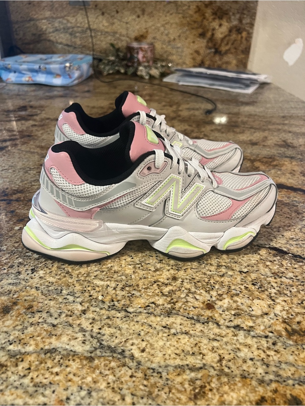 New Balance 9060 Grey Pink Lime Women’s 8 Men’s 6.5 U9060BBL